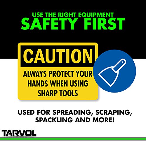 4" Putty Knife (HEAVY DUTY - FLEXIBLE STIFF BROAD KNIFE BLADE) Paint & Wall Scraper - Carbon Steel - Ergonomic Comfort Handle - Perfect for Spackle, Spreading Scraping Walls, Floors, Tile, & More! - Thumbnail 4