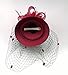 Fascinators Hair Clip Headband Pillbox Hat Bowler Feather Flower Veil Wedding Party Hat, Burgundy, One Size
