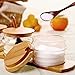 iRSE Glass Condiment Jars with Bamboo Tray and Wood Spoon for Condiment pots, Spice Jars, Sugar Bowls, Tea Storage, Nuts jar, Holding dressings, Dipping, Salad bar Serving, Set of 3