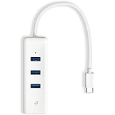 TP-Link USB-C 3-Port Hub & Gigabit Ethernet Adapter (UE330C) – 3 USB-A 3.0 Ports, 1 Gigabit Ethernet, USB-C Connector, Suppor