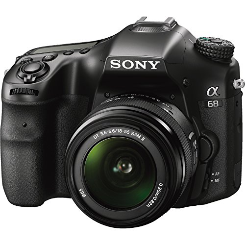 Sony Alpha A68 Digital SLR Camera & 18-55mm with 70-300mm Lens + 32GB Card + Battery & Charger + Backpack + Flash + Tele/Wide Lens Kit