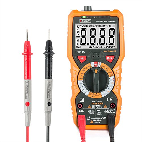 Professional Grade 6000 Counts True RMS 1000V AC DC 20A AC DC Multifunctional Digital Multimeter (RMS Multimeter)