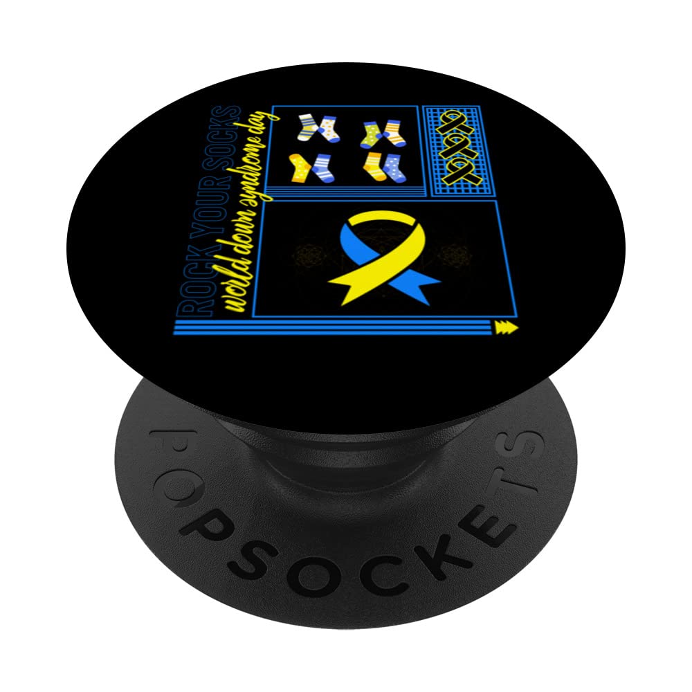 World Down Syndrome Day Rock Your Socks Down Syndrome Ribbon PopSockets Swappable PopGrip
