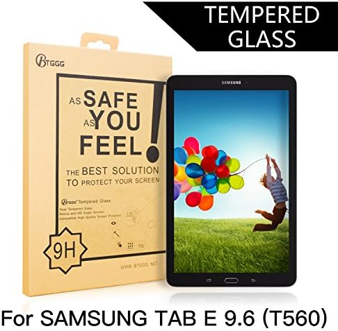 BTGGG Samsung Galaxy Tab E 9.6 Screen Protector, [0.3mm / 2.5D Round Edge] [Tempered Glass] [Anti-fingerprint HD Easy Installation Bubble Free] for Samsung Galaxy Tab E 9.6"(T560)