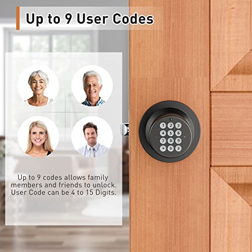 Signstek Keyless Entry Door Lock, Door Knob with Keypad, Smart Code