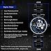Erbida Automatic Mens Watch-Steampunk Stainless Steel Skeleton Watch for Men-Valentine Birthday Gifts