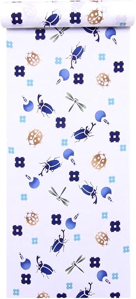 Amazon Co Jp 子供浴衣反物 5 7m No 763 かぶと虫柄 白地 ホビー