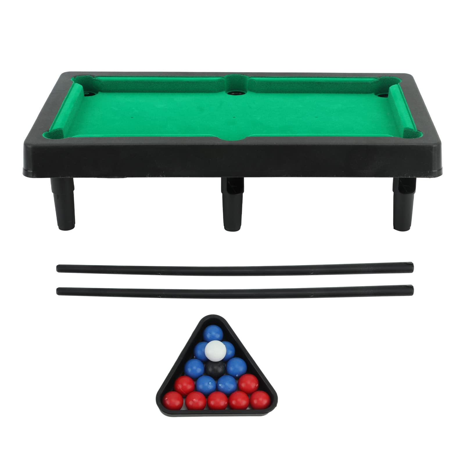 BSTCAR Tabletop Billiards Mini Pool Table Set 16 Balls 2 Cues and 1 Triangle,Portable Tabletop Snooker Game Set Kids and Adults