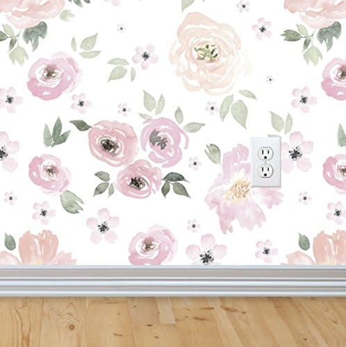 Self-adhesive Removable Wallpaper, Floral Wallpaper, Peel and Stick Fabric Wallpaper, Custom Design Wall Mural