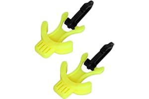 JUSTOOP Scuba Octo Plug, Plastic Regulator Octopus Retainer, Diving Mouthpiece Holder with Black Plastic Clip, 2 PCS, Yellow/Orange