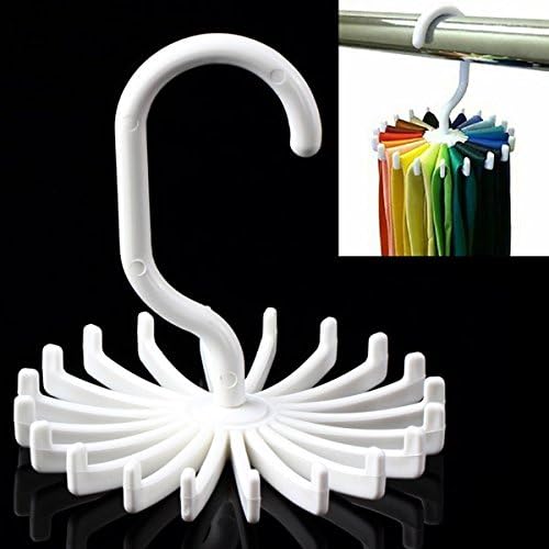 20 Shawl Necktie Scarf Organizer Rotating Neck Holds Adjustable Tie Rack Hanger