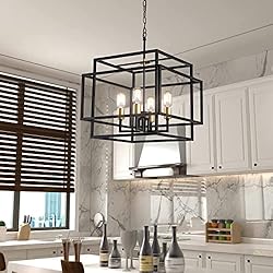 Maxax Modern Square Chandelier, 4-Light Farmhouse