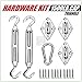 ColourTree Hardware Kit Set for Triangle Sun Shade Sails Canopy, Easy-Tensioning, 316 Military-Grade Stainless Steel(6 Inch Hardware Kit + Cables)