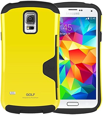 Galaxy S5 Case, Phonefoam Golf Case for Galaxy S5 Credit Card Holder Case - Retail Packing - Yellow