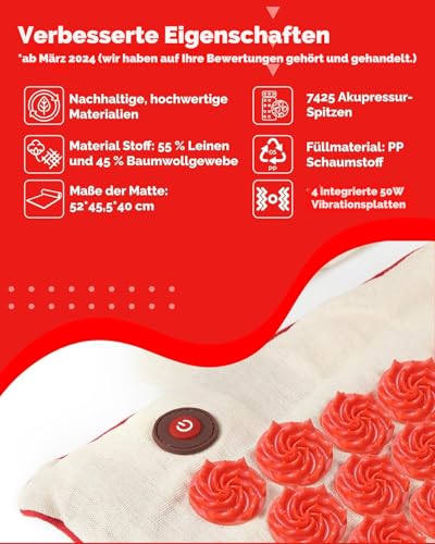 OrthoMatte Acupressure Mat with Vibration Function by OrthoMechanik