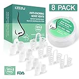 KEEOU Anti Snoring Nose Vents, [8 Pack | BPA-Free] Reusable & No Side Effect Stop Snoring Solutions, Snore Stopper for Comfortable Sleep & Ease Breathing, Anti Snoring Devices with Travel Case