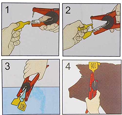 Glamorway Practical Cattle Livestock Metal Goat Ear Tag Animal Tool Plier Forcep Applicator