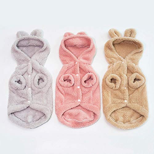 Pet Cat Puppy Warm Winter Cotton Clothes Fashion Cartoon Bear Two-Legged Clothes Pet Shirt Dog Sweater Small Pet Sweatshirt Pig Coat Dog Winter Outfits Doggy Costume Cat Apparel Jacket (Gray, S)
