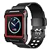 Fitbit Blaze Bands, Simpeak Rugged Protective Frame Case with Resilient Strap Replacement Bands for Fit bit Blaze Smart Fitness Watch, Large, Red