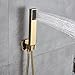 Rozin Wall Mount Bathroom 8 Inch Rainfall Shower Head with Handheld Spray 2-way Mixer Shower Set Gold Plating