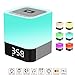 Pakway All-in-one Bluetooth Speaker with Multicolor Night Light Lamp, Alarm Clock, Hands-free Calls,MP3 Player Function (White Plus)