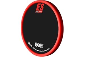 Stick-On Drum Pad, 6 inch Drum Pad,Hanflag Drum Pad for practice (Black Base with Blue Rim),Drum Practice Pad, Easy taking Pa