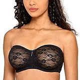 DOBREVA Women's No Padding Strapless Lace Bra