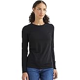 Fair Indigo Women's Organic Pima Cotton Long Sleeve Crew Neck T-Shirt