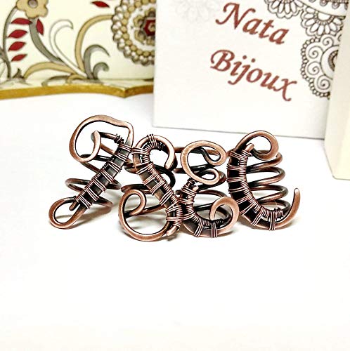 Initial Dread Bead with Letter E - Copper Loc Jewelry for Dreads or Braids - Memory Gift, Monogram Dreadlock Accessory - Thumbnail 6