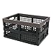 Nicesh 2-Pack Plastic Collapsible Storage Crate, 15 L Folding Storage Crate