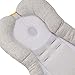 Portable Newborn Baby Head Support, Baby Bed Mattress, Infant Sleep Positioner, Untra Soft and Breathable Baby Bed Pillow for Newborn Baby and Infant, Infant Co Sleeper (Grey)