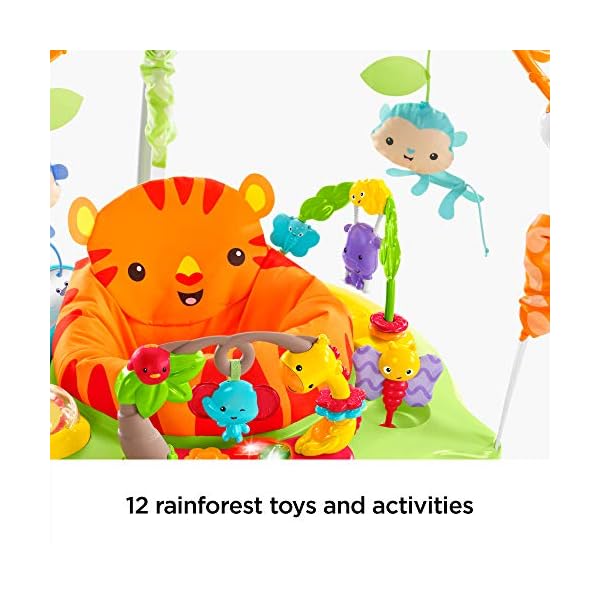Fisher-Price-CHM91-Roaring-Rainforest-Jumperoo-New-Born-Baby-Activity-Centre-with-Music-and-Lights Fisher-Price Roarin' Rainforest Jumperoo - Infant Activity Center with Music, Lights & Sounds - 360° Play - Colourful…