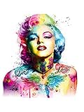 Marilyn Monroe 5D Diamond Painting Kits for Adults Full Drill DIY Diamond Paintings Rhinestone Embroidery Pictures Cross Stitch Arts Crafts for Home Wall Decor Living Room Gifts 12X16in