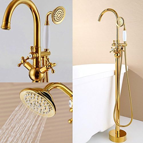 Lcoaung Bathtub Faucet, Floor Shower, Copper Bar, Bathtub Faucet, Imperial Bathtub, Faucet, Hot And Cold Set,G Gold