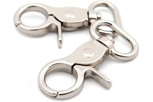 LOOSCO Trigger Snaps, 6 PCS Hook Clasps Oval Swivel Trigger Clips Hooks Clips Snap for Straps Bags Belting Leathercraft (Silver,3/4")