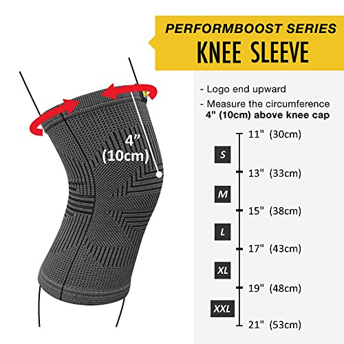 Bracoo PerformBoost Knee Sleeve,Dynamic Compression Support Band,XLarge - Thumbnail 5