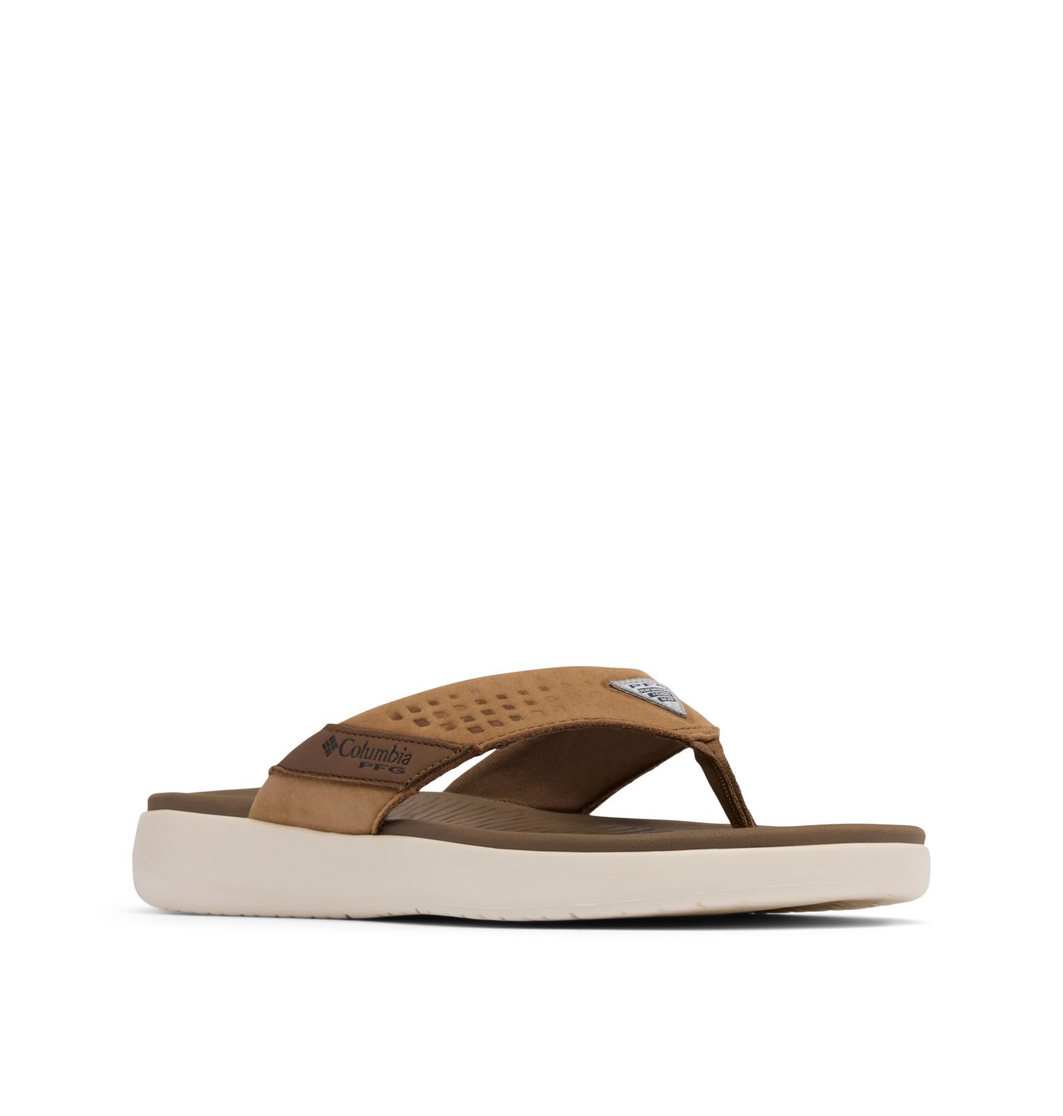 Columbia Mens Boatside Flip Lea, Dark Truffle/Elk, 11