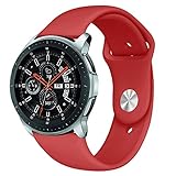 Kmasic Sport Band Compatible Samsung Galaxy Watch 46mm, Soft Silicone Strap Replacement Wristband Compatible Samsung Galaxy Watch SM-R800NZSAXAR Smart Fitness Watch, Large, Red