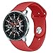 Kmasic Sport Band Compatible Samsung Galaxy Watch 46mm, Soft Silicone Strap Replacement Wristband Compatible Samsung Galaxy Watch SM-R800NZSAXAR Smart Fitness Watch, Large, Red