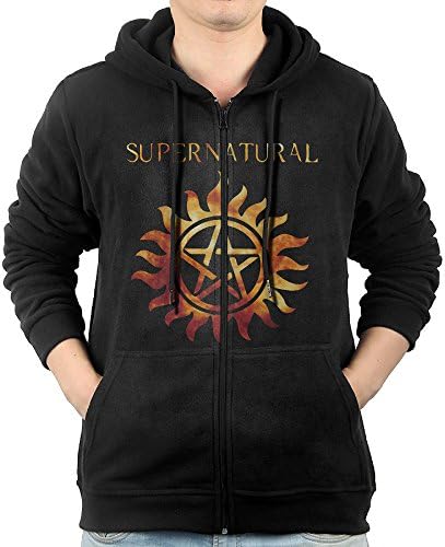 Men's Supernatural American Tv Series Full Zipper Pocket Hoodies Small
