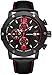 Mens Black Leather Wrist Watch - VOEONS 2017 Analog Quartz Chronograph Classical Casual Big Watch for Men, Teens, Waterproof, 2-Year Quality Warranty