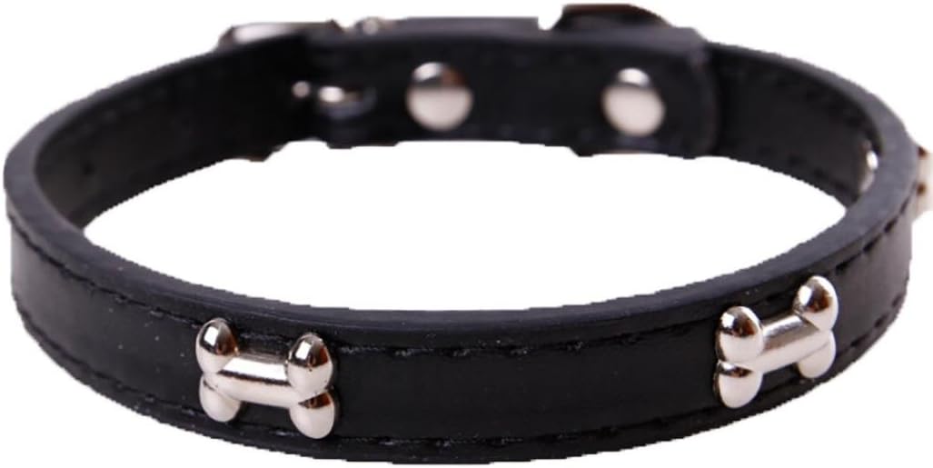 haoricu Pet Collar Small Dog Collars Bling Crystal with Bone Necklace Puppy Cat