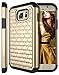 Galaxy S7 Active Case, S7 Active Case, Style4U Studded Rhinestone Crystal Bling Hybrid Armor Case Cover for Samsung Galaxy S7 Active [Not for Galaxy S7] with 1 Style4U Stylus [Gold/Black]