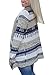 WLLW Women Cotton Geometric Print Casual Cape Cloak Thin Cardigan Coat