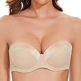 SEA BBOT Push Up Strapless Bra for Women Anti-Slip Padded Multiway Bra