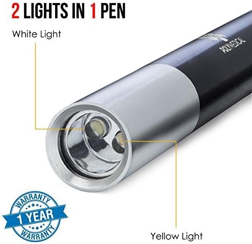 Aluminum LED Medical Pen Lights: Nursing or Med School Student Supplies, Accessories & Equipment for Clip On or Easy Carry in Nurse Bag - Penlights for Doctors, Veterinarians, Nurses or Parents
