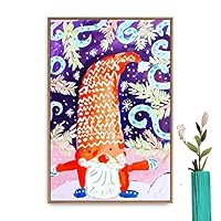 Framed Canvas Wall Art Christmas Santa Claus Canvas Prints Home Artwork Decoration for Living Room,Bedroom - 16x24 inches