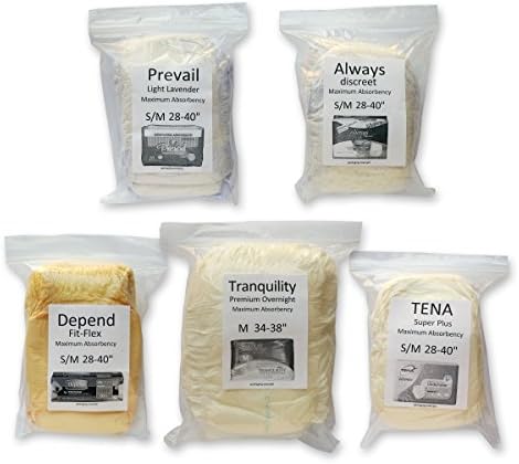 15 Disposable Incontinence Adult Pull-On Diaper / Pant Sampler Pack for Women (SMALL/MEDIUM)