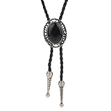 LIANCHI Western Black Bolo Tie for Men and