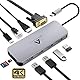Anoopsyche USB C Adapter Hub, 11 Ports Aluminium Typ C Hub mit 4K HDMI, VGA, Type C 100W, 4 USB 3.0/2.0, Gigablit Ethernet RJ45, SD/TF - Kartenleser f�r MacBook Pro, Chromebook und Mehr Type-C Ger�te